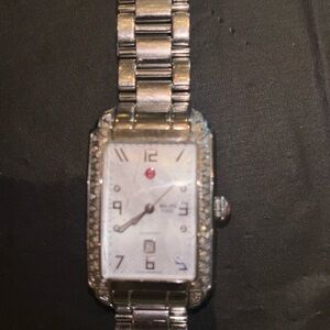 Michele Stainless Steel Watch with 74 Diamonds